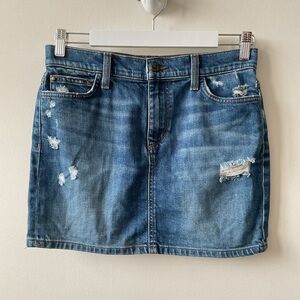 Casual Blue Denim Mini Skirt